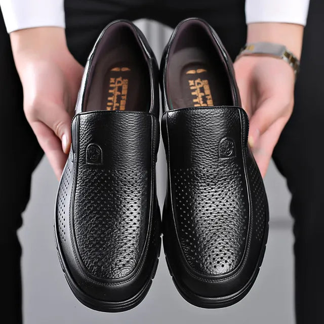 Herr Fritidsskor Loafers Äkta Läder Andningsbar Design 4