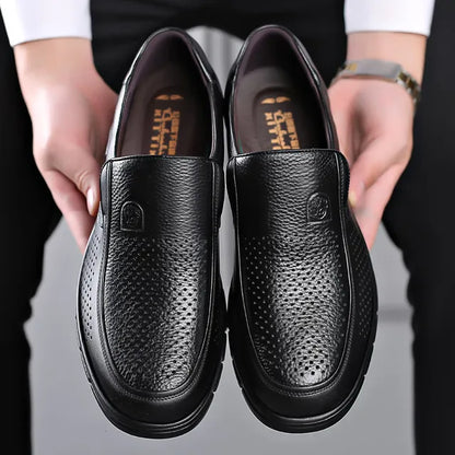 Herr Fritidsskor Loafers Äkta Läder Andningsbar Design 4
