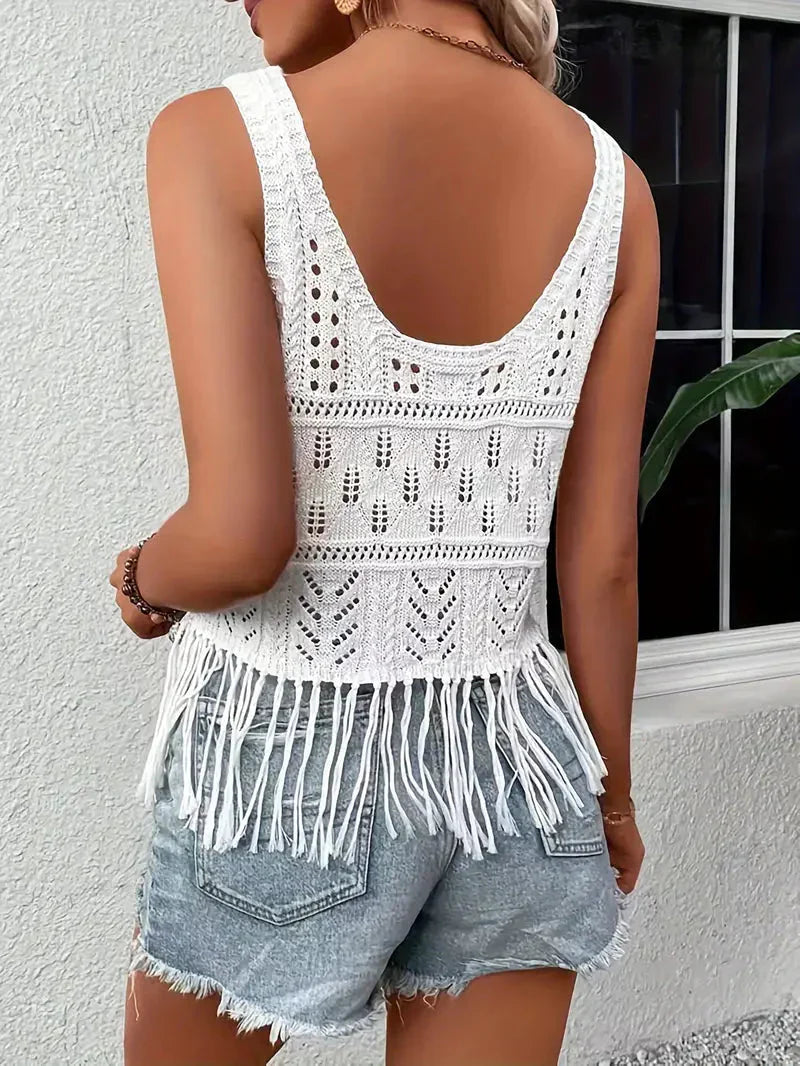 Dam Topp Boho Stil Polyester-3