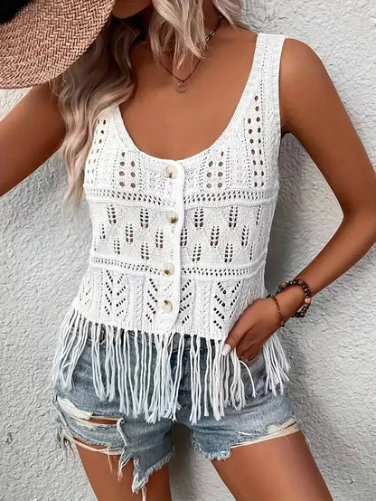 Dam Topp Boho Stil Polyester-2