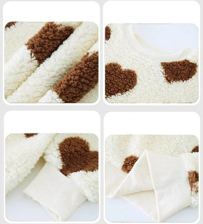 Kvinnors Tröja med Hjärta Mjuk Värmande Material-3