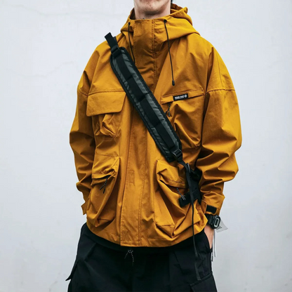 Herr Taktisk Jacka Urban Stil Hållbart Material-5