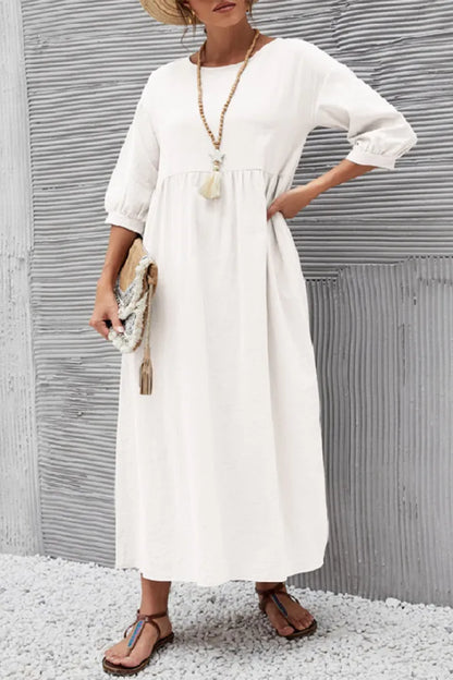 Variant image for Dam Fritidsklänning A-linje Cirkulär Halsringning Mjuk Tyg-1