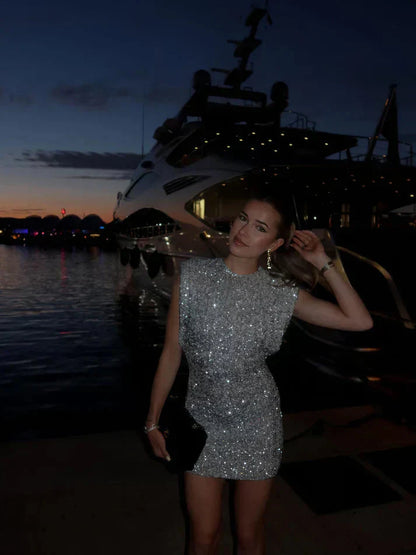 Variant image for Kvinnors Miniklänning Figurnära Paljettmaterial-12