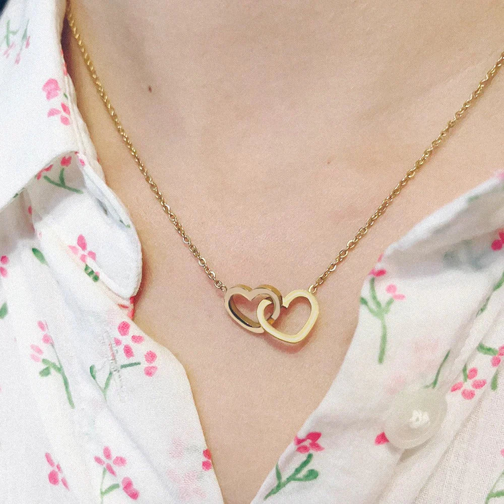 Rosbox med Dold Halsband 18 Karat Guldpläterat Stål-2