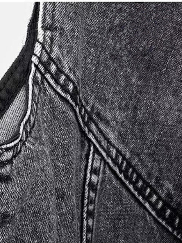 Dam Denimväst Beatrix Tidlös Design Högkvalitativ Denim-5