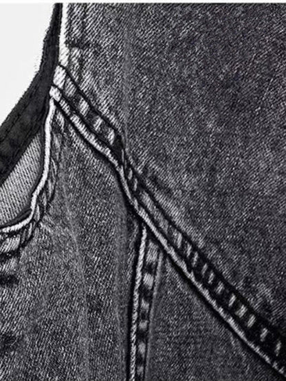 Dam Denimväst Beatrix Tidlös Design Högkvalitativ Denim-5