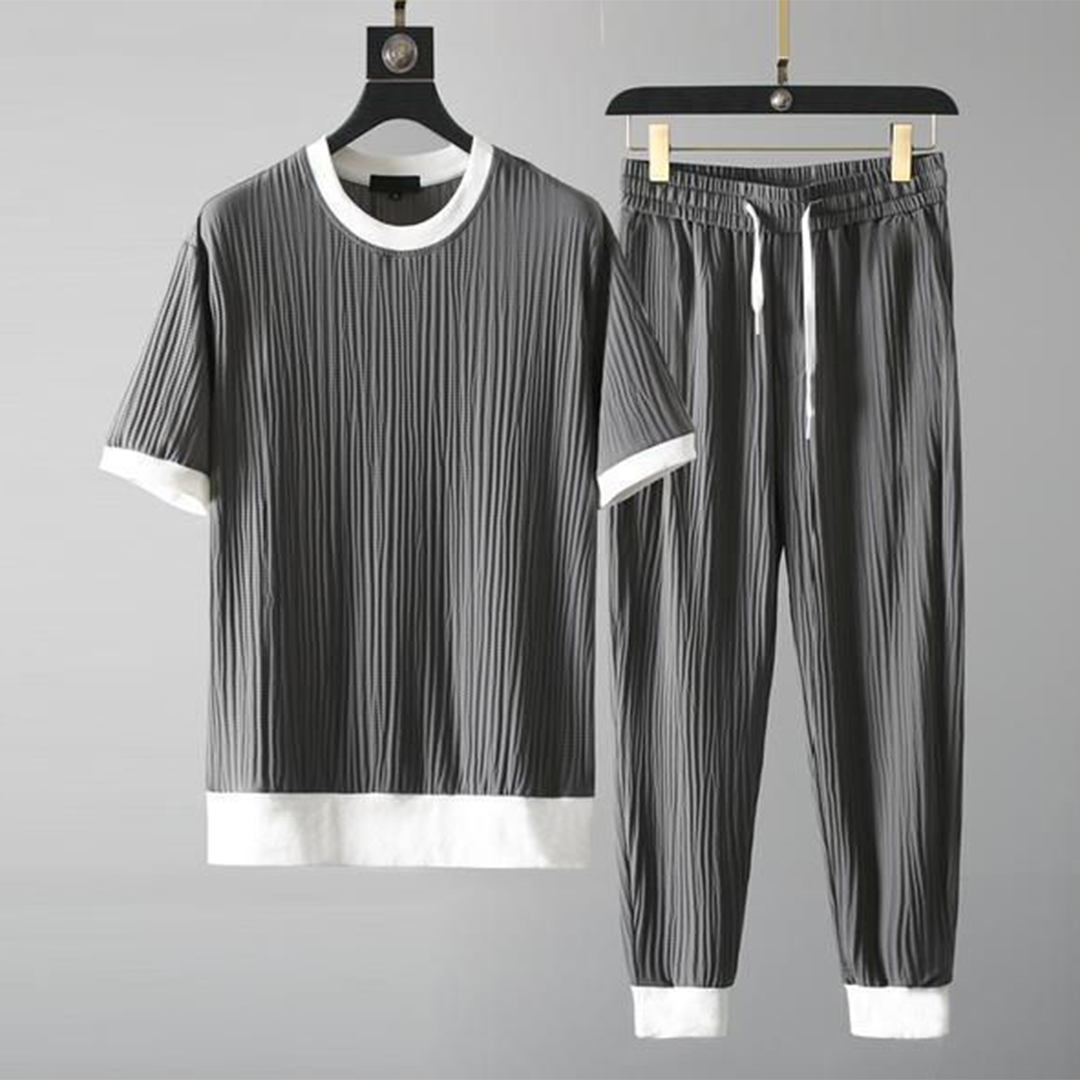 Variant image for Herr Sommarkläder Uppsättning Kortärmad T-shirt och Shorts Polyester-10