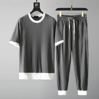 Variant image for Herr Sommarkläder Uppsättning Kortärmad T-shirt och Shorts Polyester-10