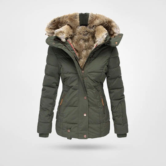 Dam Vinterjacka Sportig Polyester med Huva 2