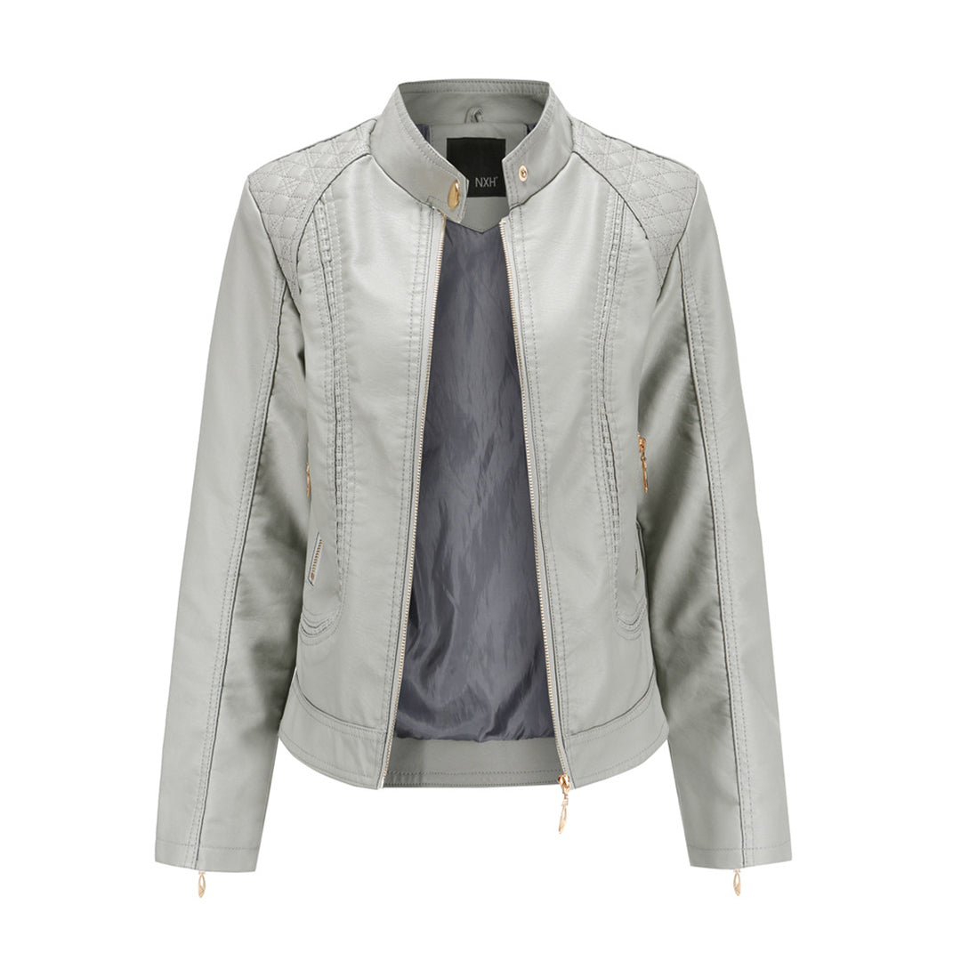 Variant image for Dam Skinnjacka Modern Design Läder Midjefit Elegant-29