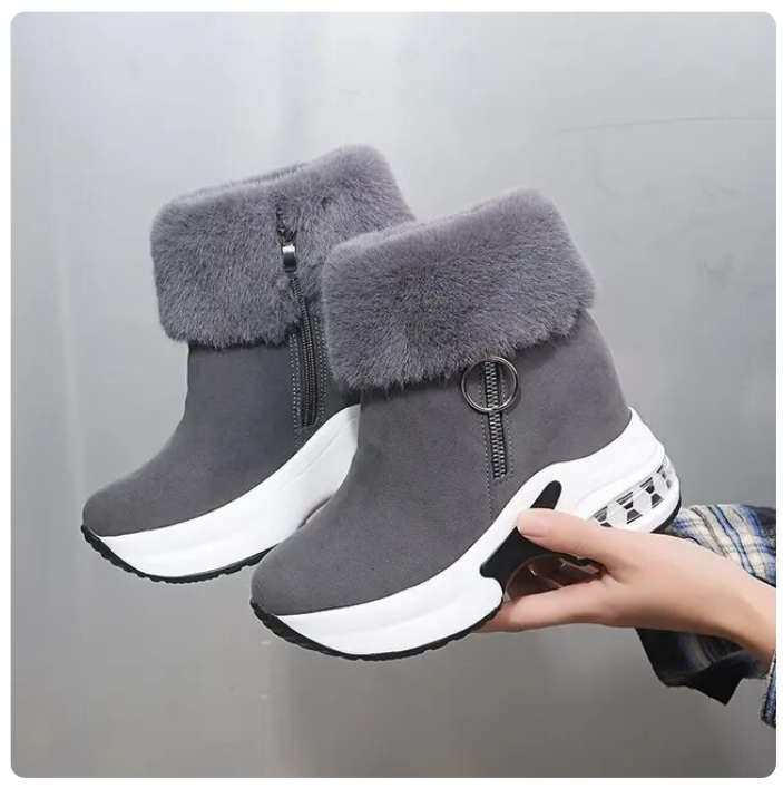 Fodrade Ankelstövlar i Syntetiskt Läder för Kvinnor – Flexibel Passform och Mjuk Vaddering, Perfekta för Höst och Vinter 5