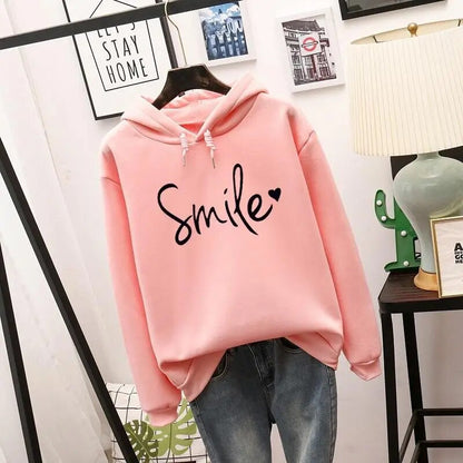 Dam Hoodie med Leende Design Mjuk Tyg 7