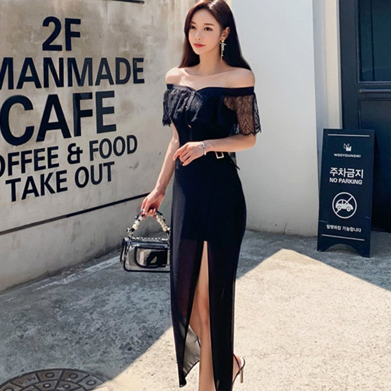 Kvinnors Glittrig Miniklänning Transparent Drapering Polyester-3