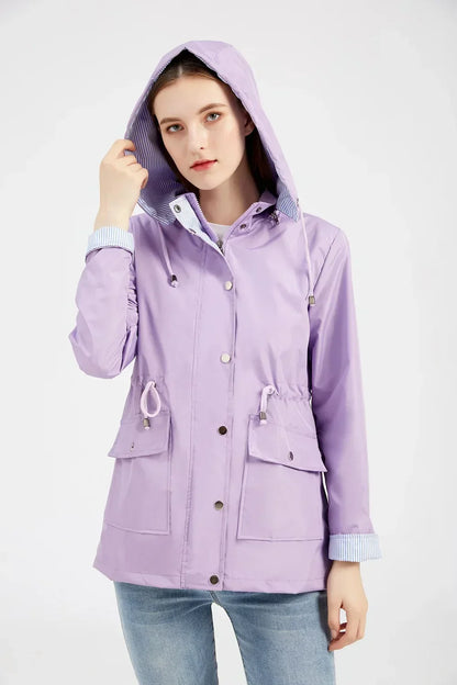 Junior Vindbrytare Jacka med Huva Vattenavvisande Polyester-3