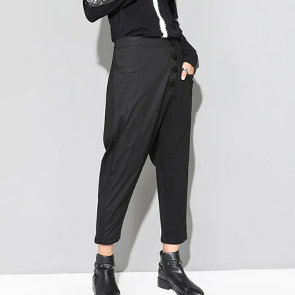 Herr Harembyxor Lätta Bomull Elastisk Passform Patchwork-2