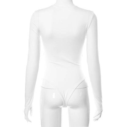 Kvinnors Långärmad Klänning Monokrom Polyester-5
