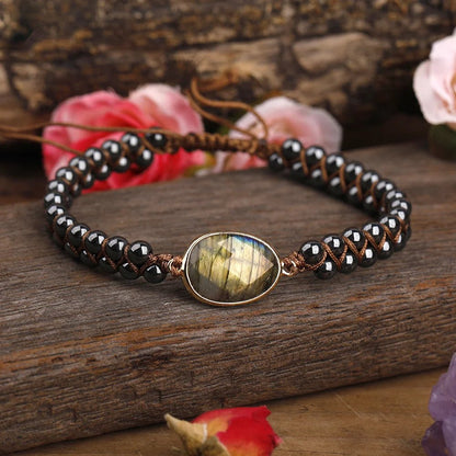 Kvinnors Boho Armband med Stenpärlor och Justerbar Snörning-4