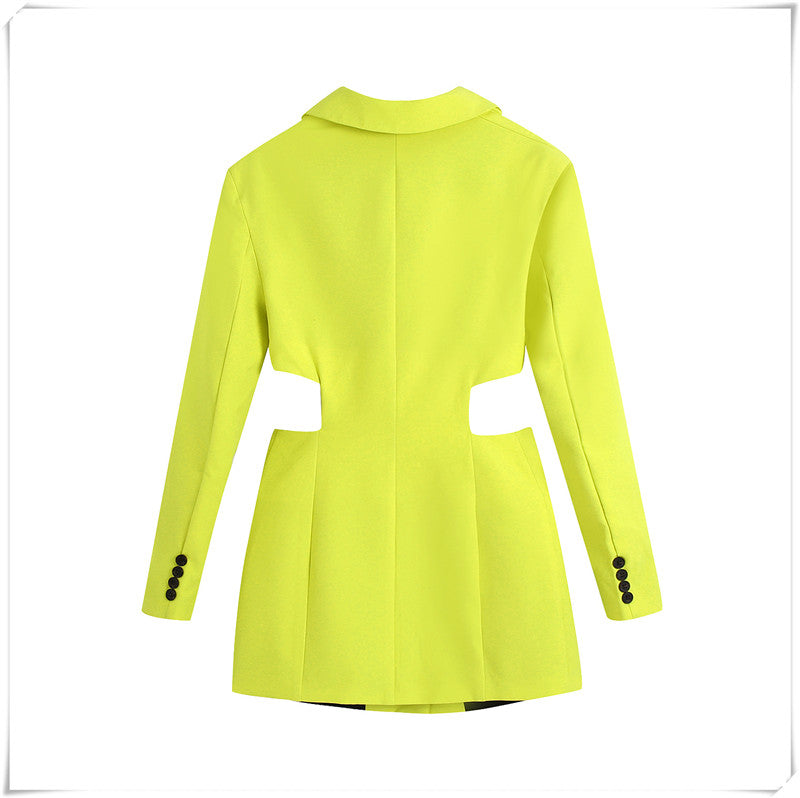 Damklänning Blazer Stil Polyester Miniklänning-3