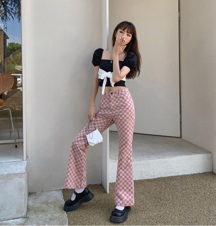 Dam Ridbyxor Avslappnad Bomull med Hög Midja och Praktiska Fickor-3