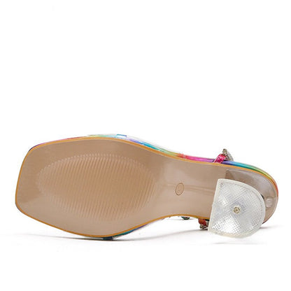 Kvinnors Sandaler Hög Klack Ankelrem PVC-2