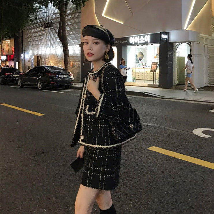 Dam Set Jacka och Minikjol Bomull Polyester-3