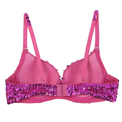 Dam BH Monokrom Paljetter Justerbara Band Bomull Polyester 5