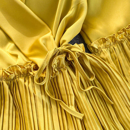 Dam Chiffongblus med Ruffle V-hals Lång Ärmar-3