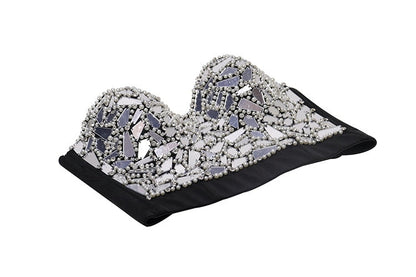 Dam Ärmlös Festtopp med Strassdetaljer Spandex Polyester-6