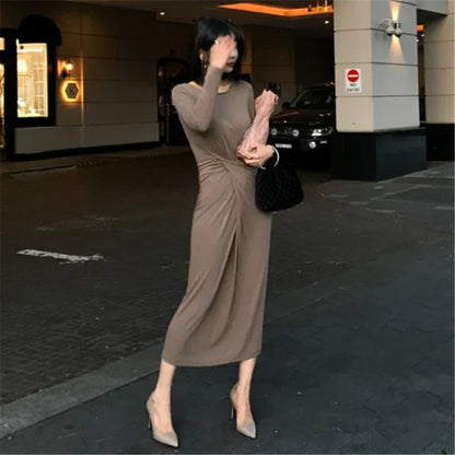 Maxiklänning Dam Figurnära Vårdesign i Bomull och Polyester-3