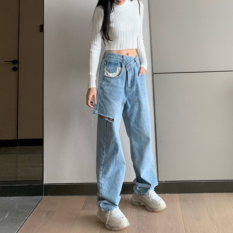 Rippade Herr Jeans med Lös Passform i 100% Bomull – Vintage Stil för Avslappnad Look 2