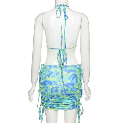 Dam Bikini Abstrakt Mönster Polyester-Spandex-3