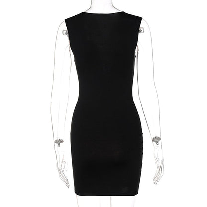 Kvinnors Mini Klänning Leopardmönster Polyester Spandex-5