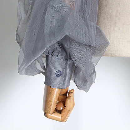 Dam Off-Shoulder Crop-Top med Lykta Ärmar i Bomull och Polyester-6