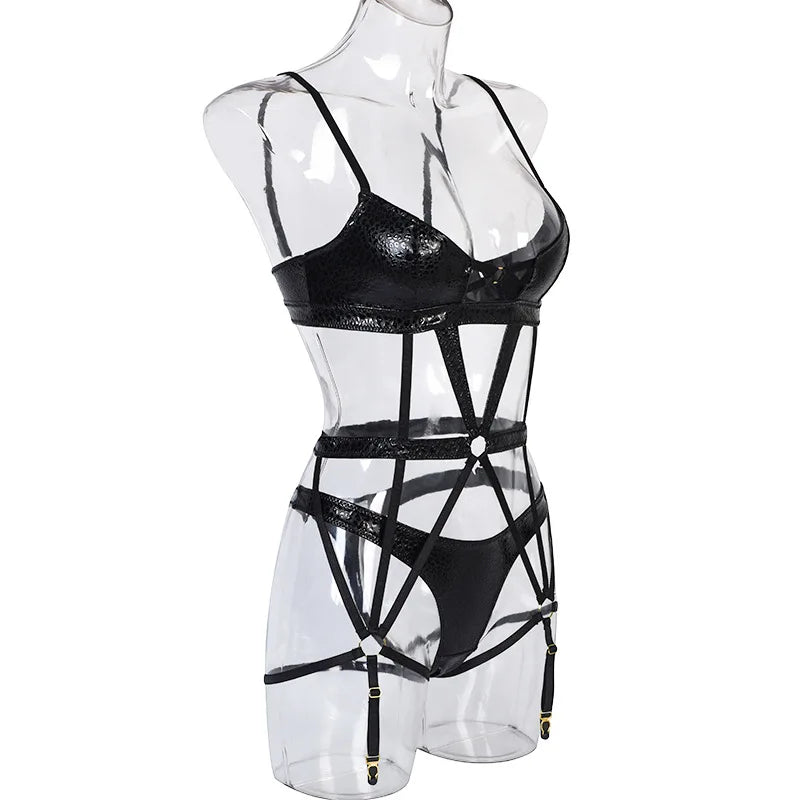 Damunderkläder Set Sexiga Polyester med Urtag och Tight Passform-4