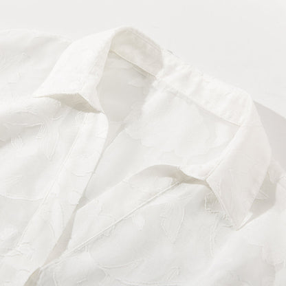 Dam Långärmad Tröja Blommönster V-Hals Polyester-5