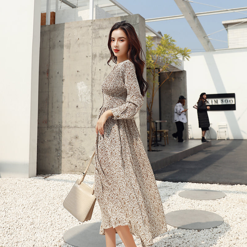 Kvinna MIDI-klänning Geometriskt Mönster Akryl Chiffon-4