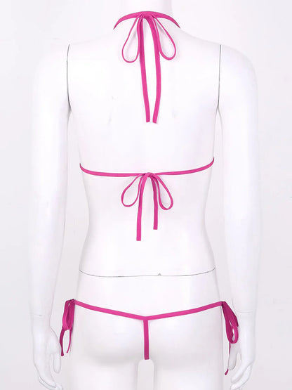 Dam Bikiniuppsättning Polyester Spandex-2