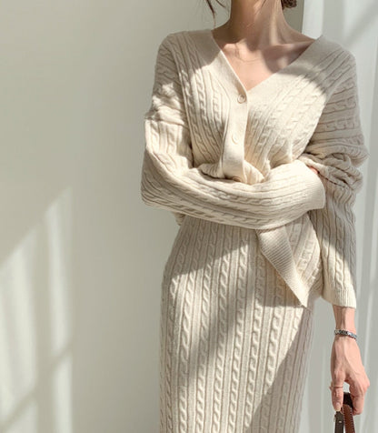 Kvinnors Rockset V-ringning Klassiska Ärmar Akryl-2