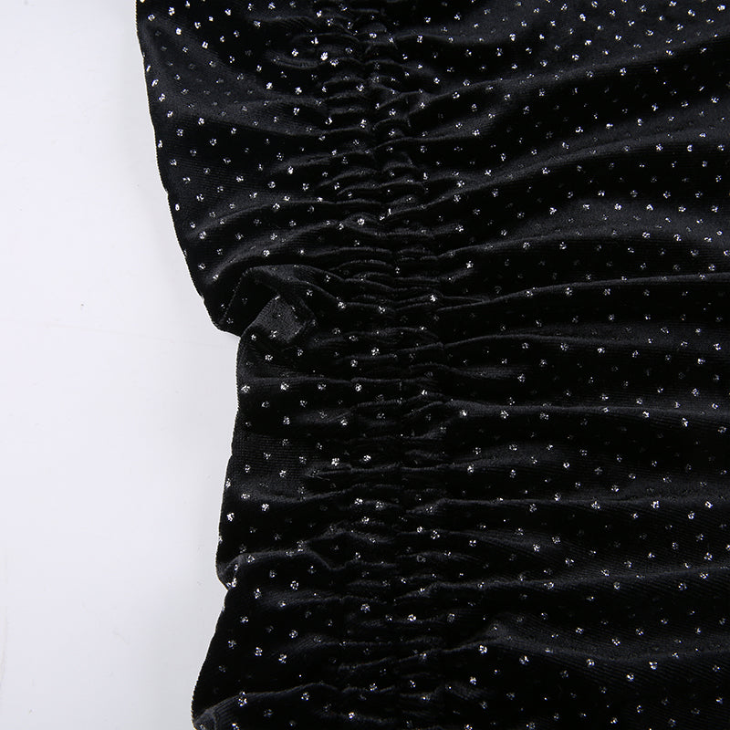 Kvinnors Mini Klänning Paljett Turtleneck Polyester-6