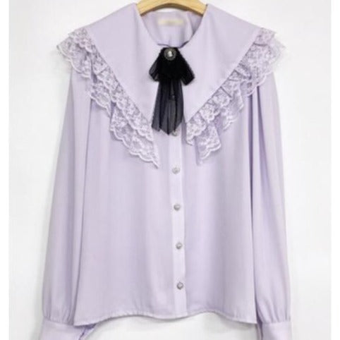 Vit Dam Blus Chiffon med Ruffle Detaljer 9