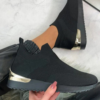 Dam Sneakers Aktiv Stil Andningsbart Syntetiskt Material-4