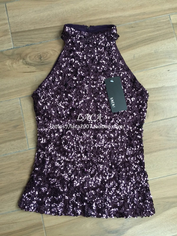 Variant image for Dam Topp Glitterdesign Kort Polyester-3