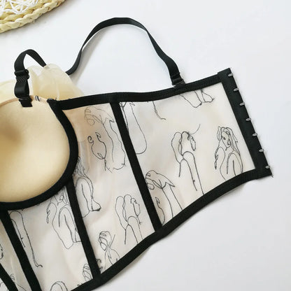 Dam Bustier Blommönster Nylon Polyester-6