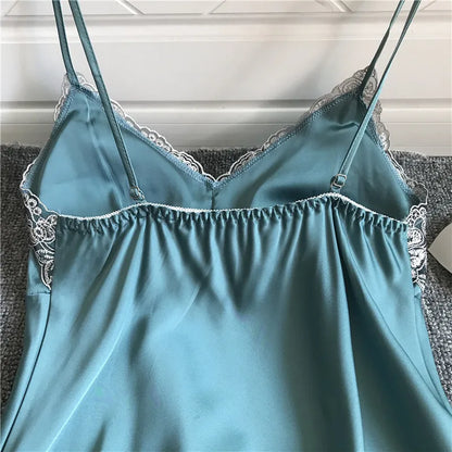 Dam Nattklänning Ärmlös Mjuk Rayon-6