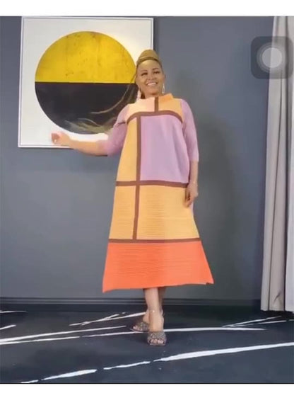 Kvinnors Midi Klänning Flödande Polyester-2