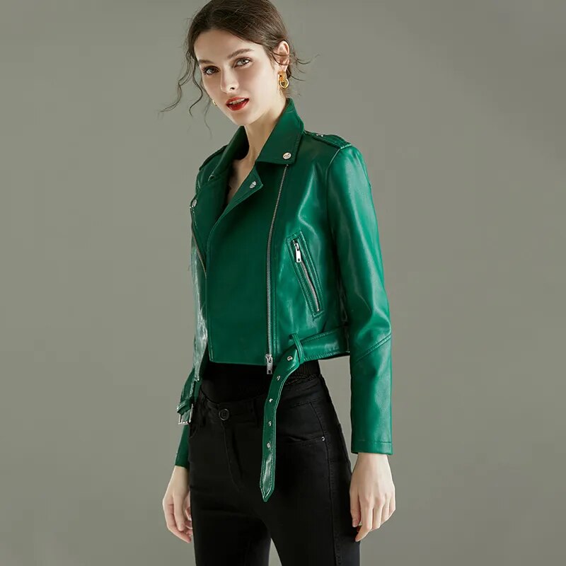 Variant image for Damen-Bikerjacke, Biker-Stil, synthetisch, Leder, dichte montiert-1