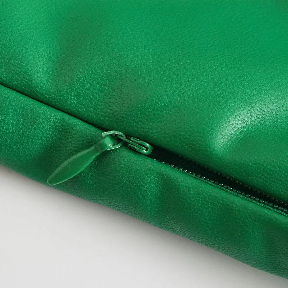 Dam Byxset Kort Topp Hög Midja Läder Polyester-5