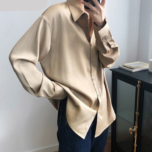 Dam Blus Elegant Satin Normal Passform-1