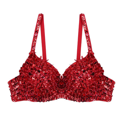 Dam BH Monokrom Paljetter Justerbara Band Bomull Polyester 1